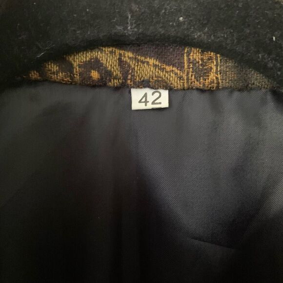 WOOL & SILK Nehru Long Jacket (Sz 42) - Picture 6 of 11